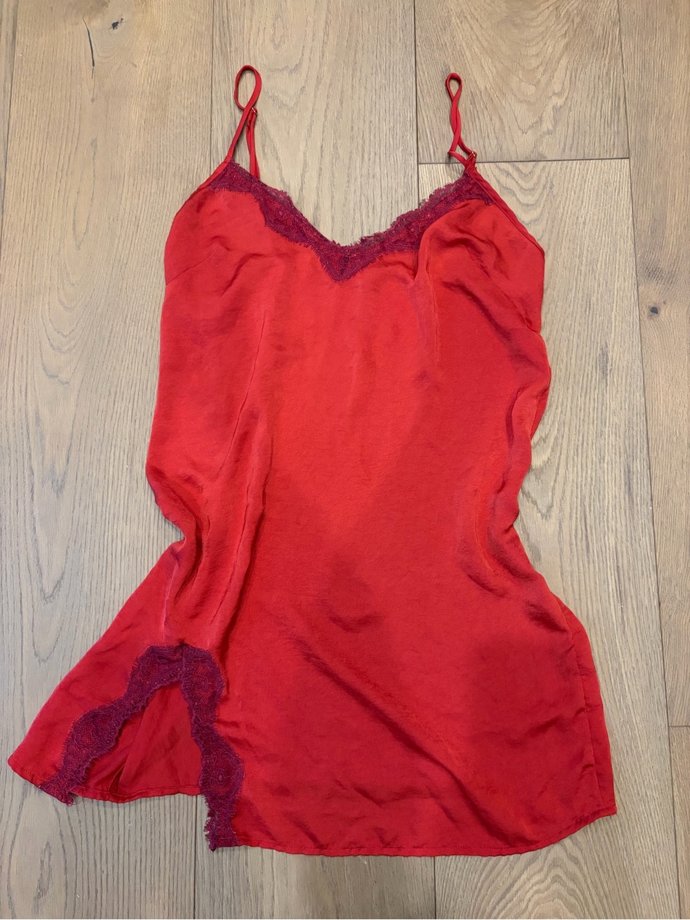 Urban Outfitters Red Lace-Trim Slip Nightdress - Women Intimates